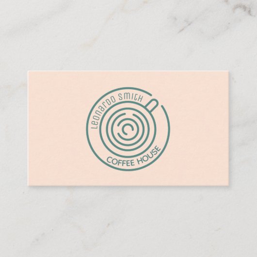 コーヒーショップ、バリスタ、コーヒーハウスの名刺 名刺 (正面)