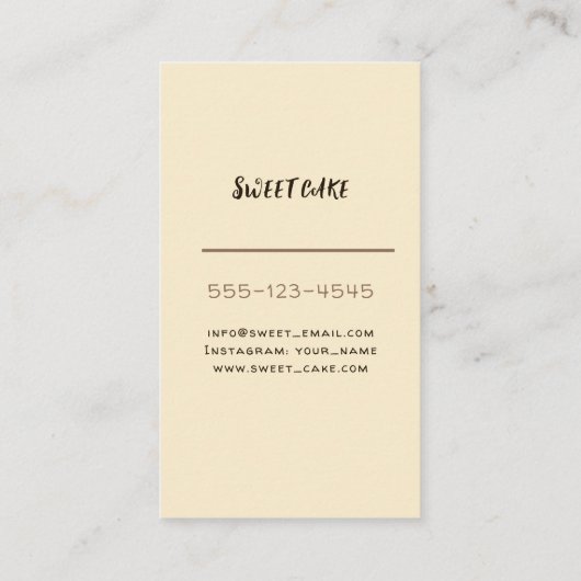 コーヒーショップ&ベーカリーの名刺。 名刺 (裏面)