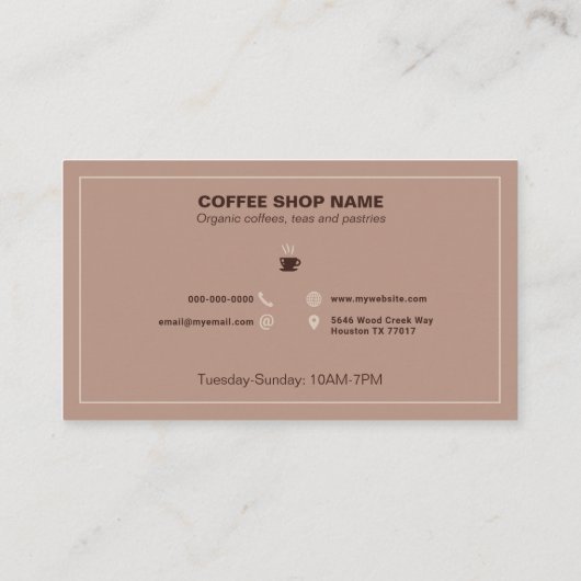 コーヒーショップ 名刺 (裏面)