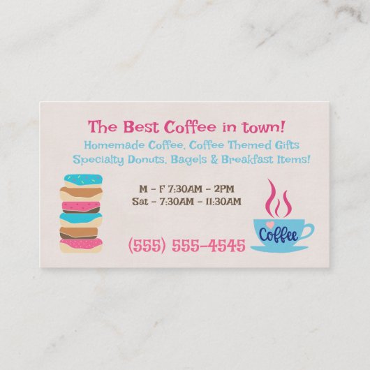 コーヒーショップ 名刺 (裏面)