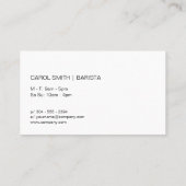 コーヒーショップ | 押フランスのす | バリスタ 名刺 (裏面)