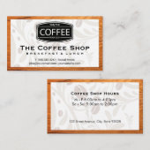 コーヒーショップ | 豆 | 木材縁ど 名刺 (正面/裏面)