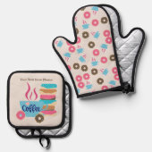 コーヒーショップ 鍋つかみ&鍋敷きセット (正面/裏面)