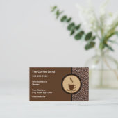コーヒーショッモダンプコーヒーカップテーマ 名刺 (スタンド正面)