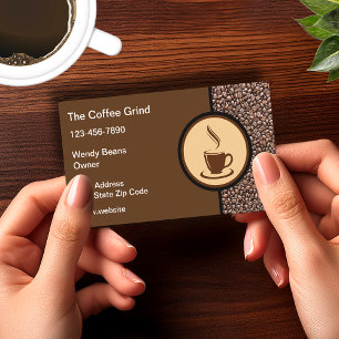 コーヒーショッモダンプコーヒーカップテーマ 名刺