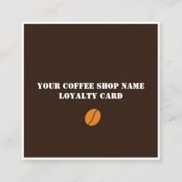コーヒーショッモダンプ（ダークブラウンとオレンジ） ロイヤリティカード