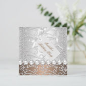 コーヒーシルバーパールダイヤモンド誕生日パーティー 招待状 (スタンド正面)