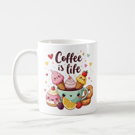 コーヒーシンプルは命である子ども向け コーヒーマグカップ (左)