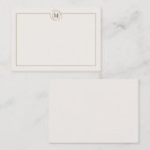 コーヒーシンプルミニマリストモノグラムクリーム ノートカード (正面/裏面)