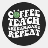 コーヒーシ教えェナニガンズリピーターDiscoボール先生 ラウンドシール (正面)