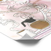 コーヒージェニーファンタジーアールヌーボーピンクブラウンポスター ポスター (角)