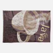 コーヒージャワの熱いマグ キッチンタオル (横)