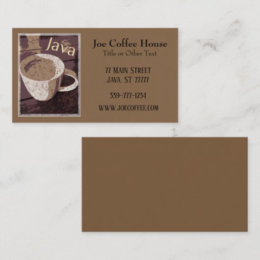 コーヒージャワ 名刺 (正面/裏面)