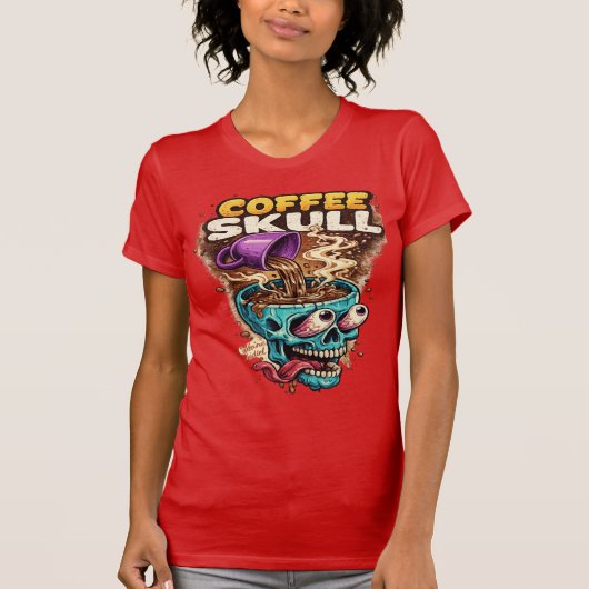 コーヒースカル婦人Tシャツ Tシャツ (正面)