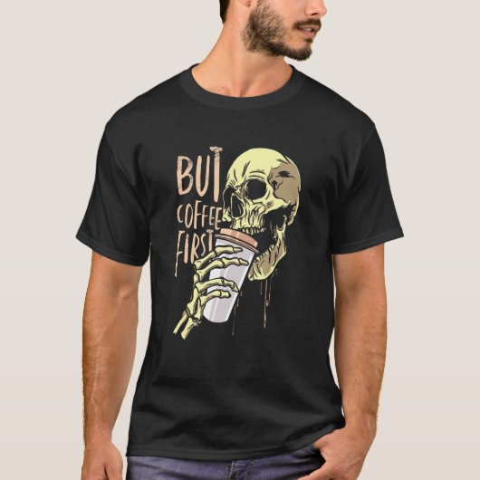 コーヒースカル コーヒー中毒 Tシャツ (正面)