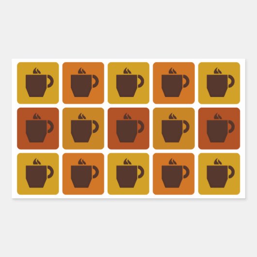 コーヒースクウェアのシール 長方形シール (正面)