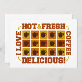 コーヒースクウェアの招待、カスタマイズ可能 招待状 (正面/裏面)