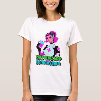 コーヒースクラブで命を救う面白い看護師 Tシャツ
