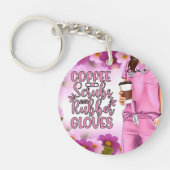 コーヒースクラブとゴム手袋アクリルキーチェーン キーホルダー (正面)