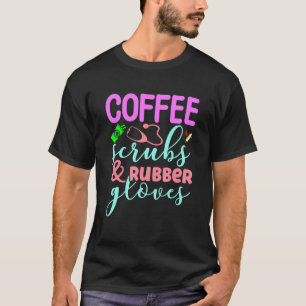 コーヒースクラブのゴム手袋の針と血液ぬり Tシャツ