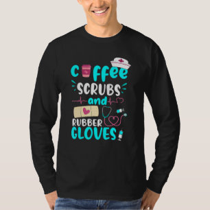 コーヒースクラブゴム手袋Rn登録ナース Tシャツ