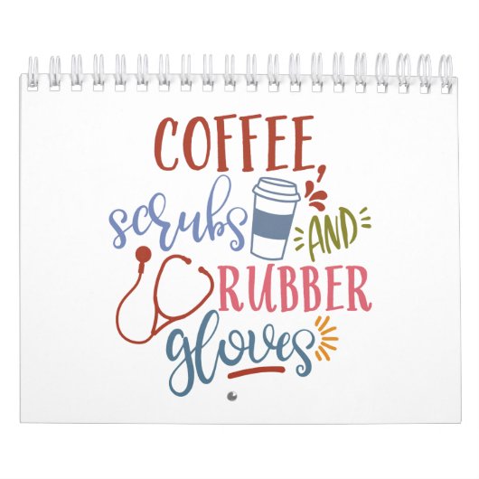 コーヒースクラブ及びコーヒー用ゴム手袋デザインナース カレンダー (カバー)