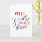 コーヒースクラブ及びコーヒー用ゴム手袋デザインナース カード (黄色い花)