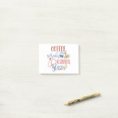 コーヒースクラブ及びコーヒー用ゴム手袋デザインナース ポストイット (デスク上)