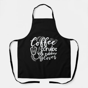 コーヒースクラブ及びゴム手袋おもしろいナース エプロン