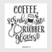 コーヒースクラブ及びゴム手袋おもしろいナース シール (シート)