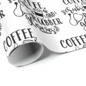 コーヒースクラブ及びゴム手袋おもしろいナース ラッピングペーパー (ロールコーナー)