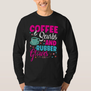 コーヒースクラブ及びゴム手袋ドクターナース Tシャツ