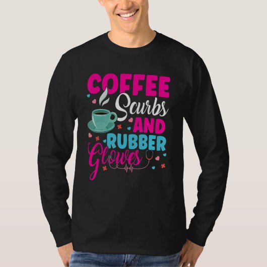 コーヒースクラブ及びゴム手袋ドクターナース Tシャツ (正面)