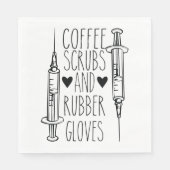 コーヒースクラブ及びゴム手袋ナプキン スタンダードランチョンナプキン (正面)