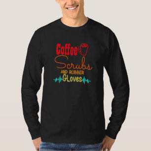 コーヒースクラブ及びゴム手袋ナース看護1 Tシャツ