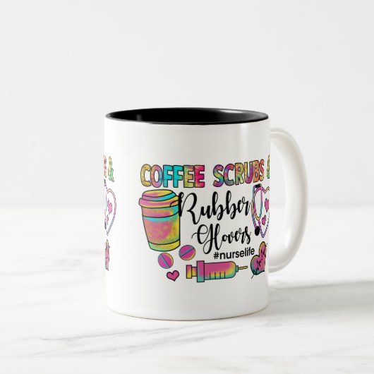 コーヒースクラブ及びゴム手袋ナース ツートーンマグカップ (正面右)