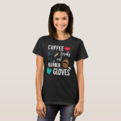 コーヒースクラブ及びゴム手袋医療ナース Tシャツ (正面フル)