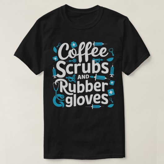 コーヒースクラブ及びゴム手袋1 Tシャツ (デザイン正面)