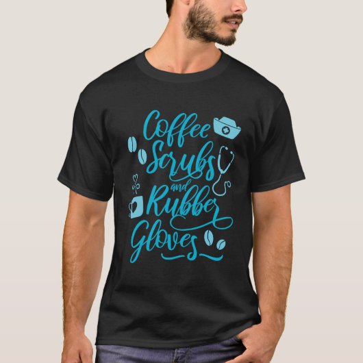 コーヒースクラブ及びゴム手袋 Tシャツ (正面)
