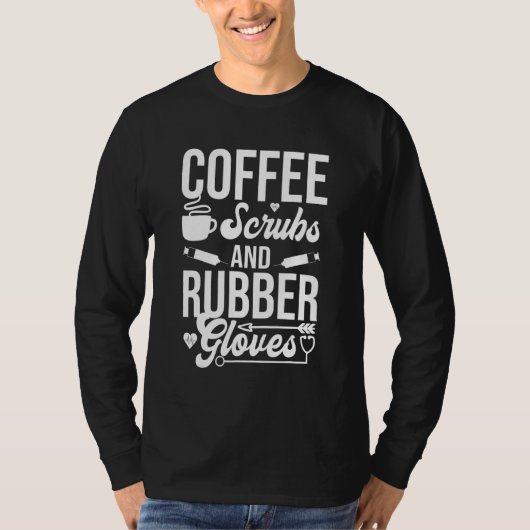 コーヒースクラブ及びゴム手袋 Tシャツ (正面)