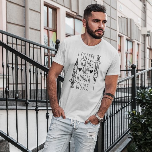 コーヒースクラブ及びゴム手袋Tシャツ Tシャツ