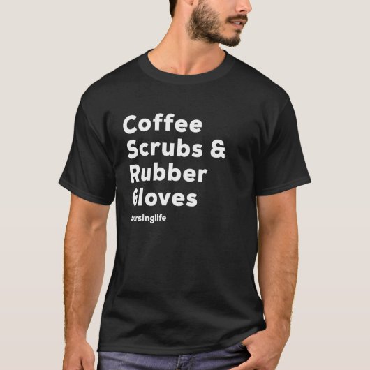 コーヒースクラブ用ゴム手袋ナース Tシャツ (正面)
