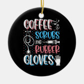 コーヒースクラブ用ゴム手袋RN登録ナース セラミックオーナメント (正面)