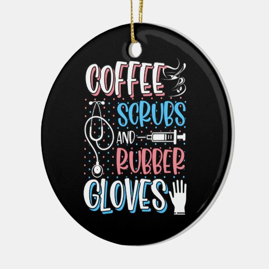 コーヒースクラブ用ゴム手袋RN登録ナース セラミックオーナメント (左)
