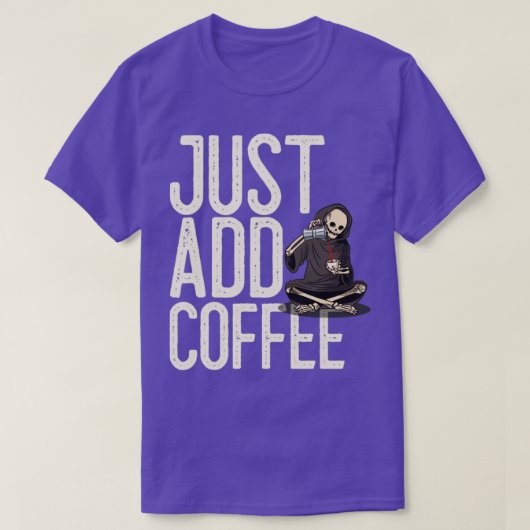 コーヒースケルトンの追加おもしろいのみ Tシャツ (デザイン正面)