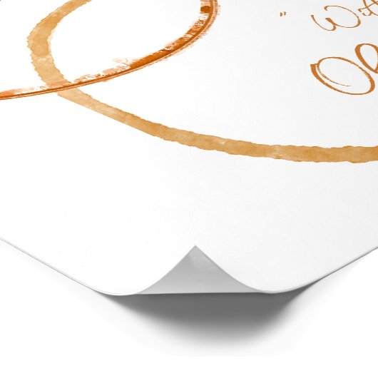 コーヒーステインアートカップルの可愛いベッドルームポスター ポスター (角)