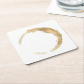 コーヒーステインウォーターカラーコースター スクエアペーパーコースター (アングル)