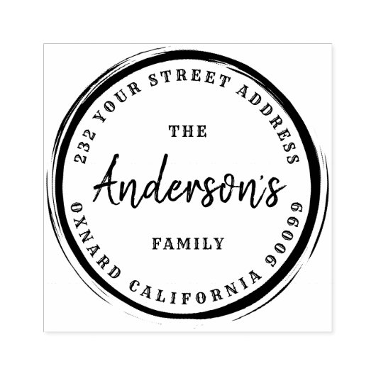 コーヒーステインサークル – カスタムコーヒーファミリー名 ラバースタンプ (インプリント)