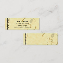 コーヒーステインタイプライターグランジ名刺 スキニー名刺