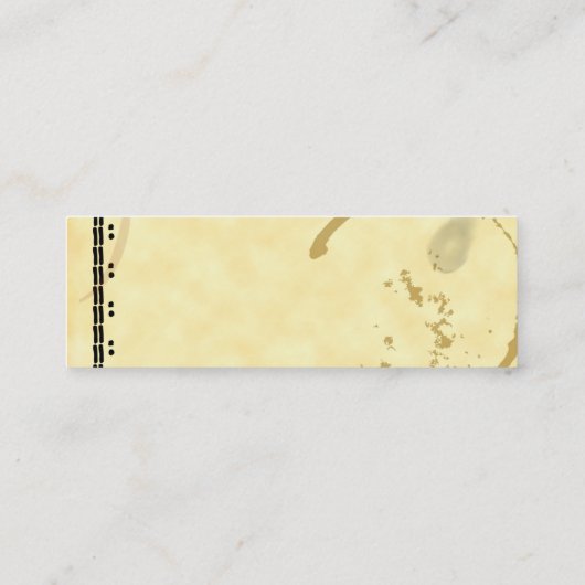 コーヒーステインタイプライターグランジ名刺 スキニー名刺 (裏面)